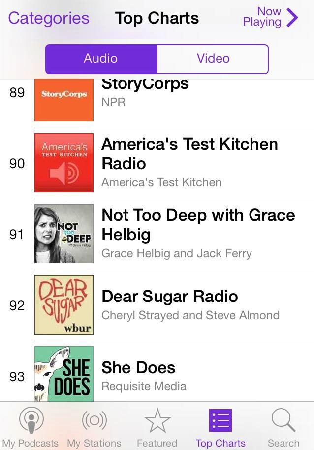 She Does in TOP 100 Podcasts on iTunes