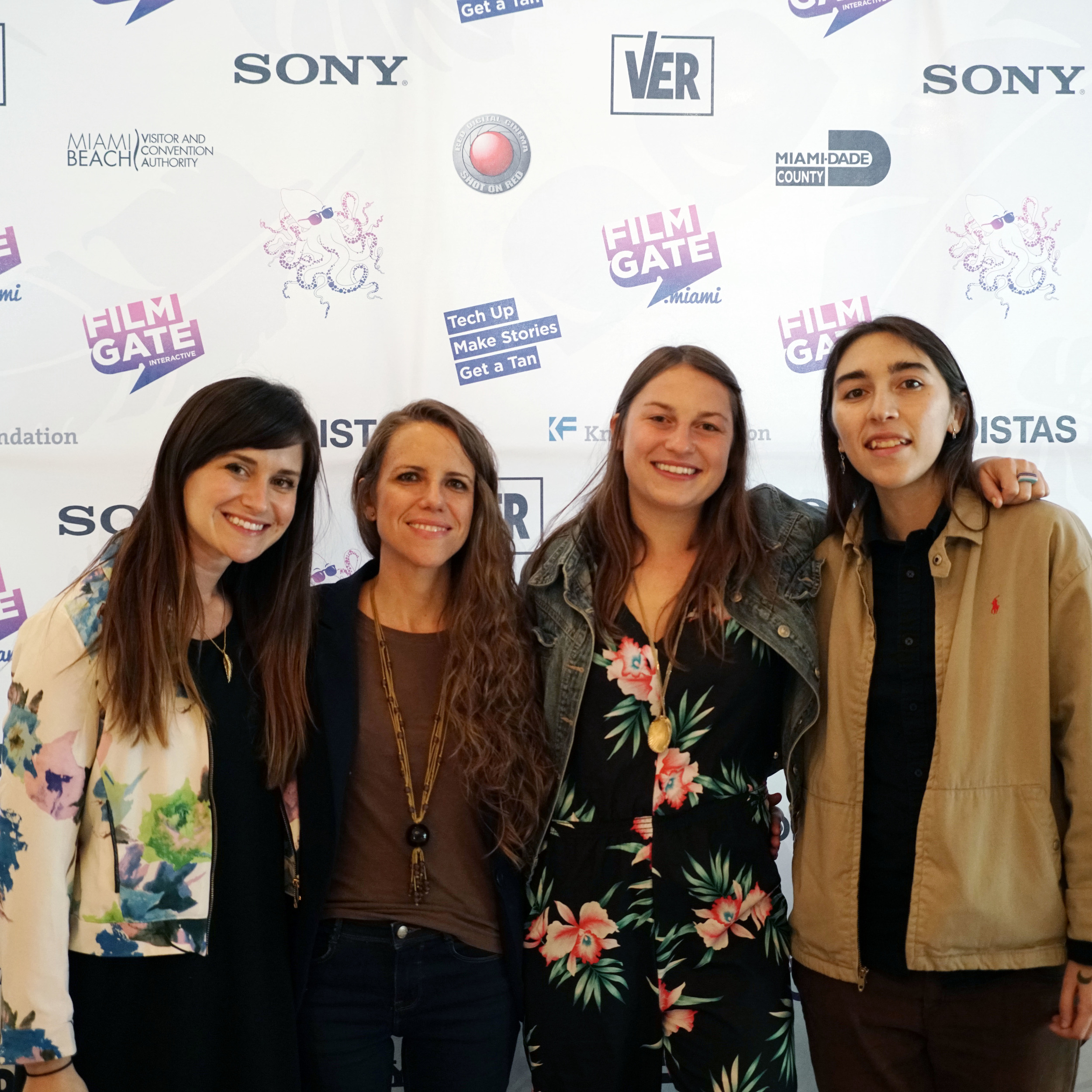 From left to right: Elaine Sheldon (She Does), Almudena Toral (Univision), Sarah Ginsburg (She Does), Maylin Colmenares (WOMANMAY) at Film Gate in Miami, Florida. RELATED LINKS Almudena's Website Interview on ReportHers Vimeo Twitter