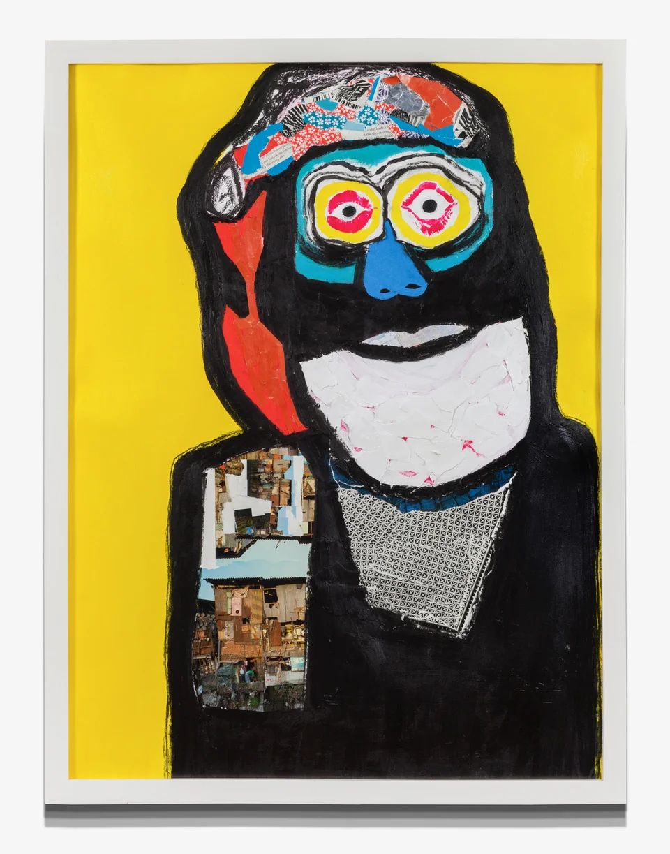 ManMan Contented Paper, Acrylic on Paper 19” x 24”