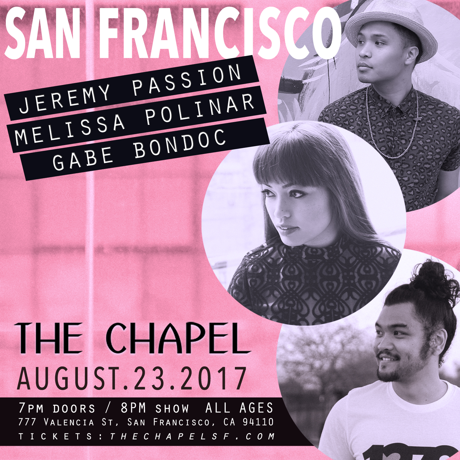 SAN FRANCISCO, CA with Melissa Polinar and Jeremy Passion!