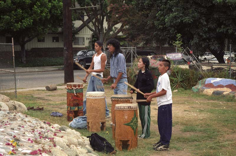 youth drummers performing for a community celebration