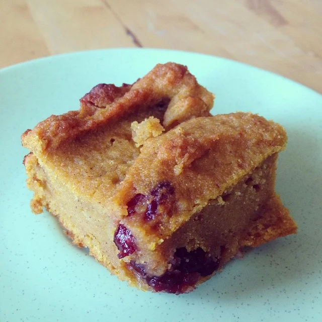 Gluten-free, sugar-free pumpkin cranberry squares