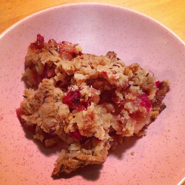 Apple-Cranberry Ginger-Sage Crisp