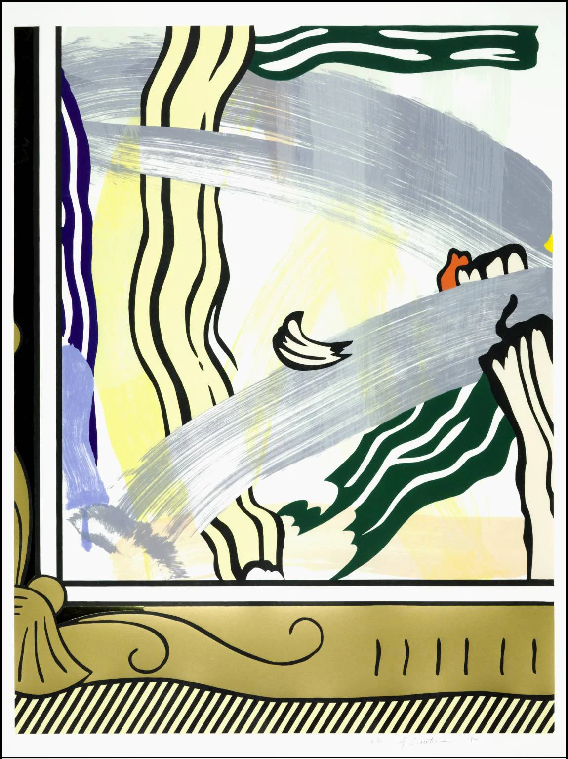 Roy Lichtenstein Painting in Gold Frame 1984 woodcut, lithograph, screenprint, and collage on Arches 88 paper 46 1/4 x 35 15/16 inches edition of 60