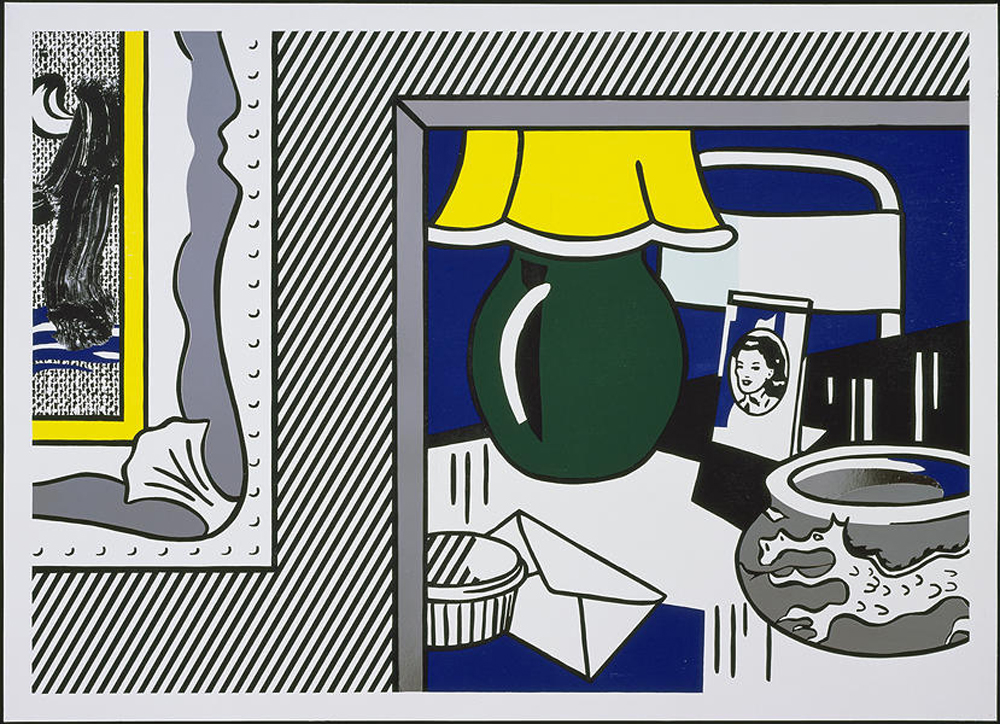 Roy Lichtenstein Two Paintings: Green Lamp 1984 Woodcut, lithograph, screenprint, and collage on Arches 88 paper 38-11/16 x 53-1/16 inches Edition of 60