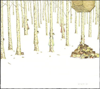 Amy Cutler Cake Toss 2004 lithograph 21 3/4 x 24 inches