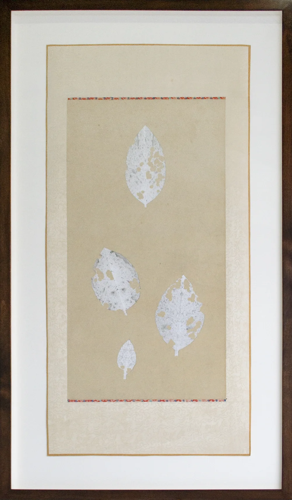 Bruce Conner (Anonymous) LEAVINGS 2001 ink and paper on cloth and paper scroll 36 5/16 x 17 1/2 inches