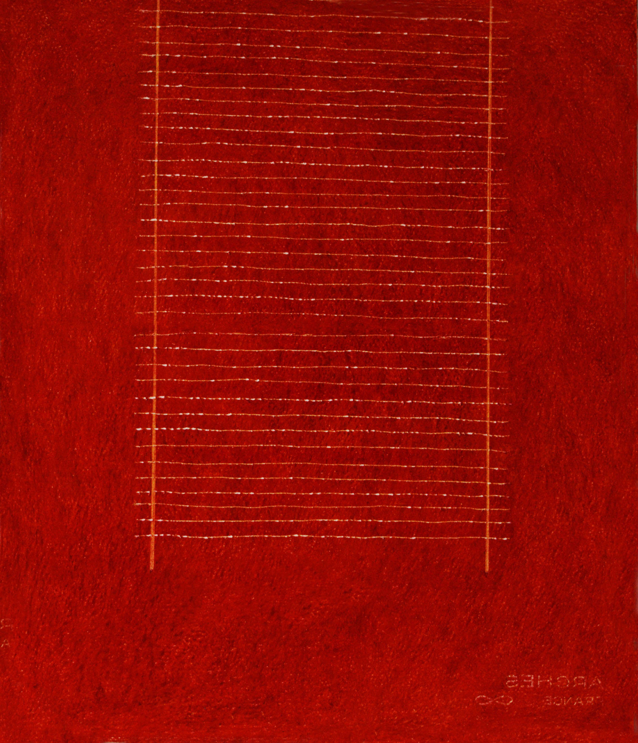 Edda Renouf Dawn Letter-7 2014 scraped and incised oil pastel on Arches paper 17 3/4 x 14 7/8 inches