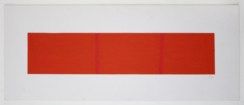 Partition of a Surface Orange by 2 Lignes Droite Rouge