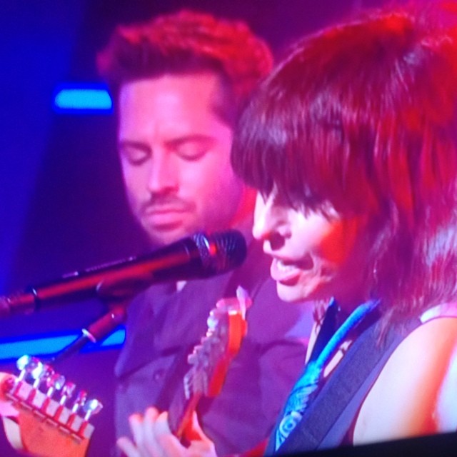   Playing and singing with Chrissie Hynde on The Colbert Report  