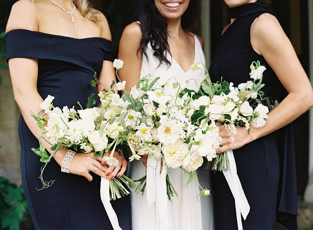 vervain bridal flowers with silk ribbon and homegrown flowers