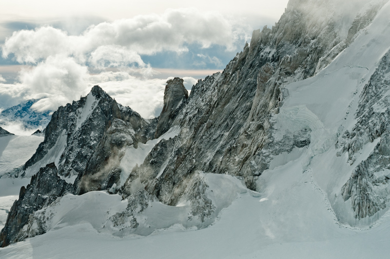 The view from the summit compound at Aiguille du Midi, Chamonix.