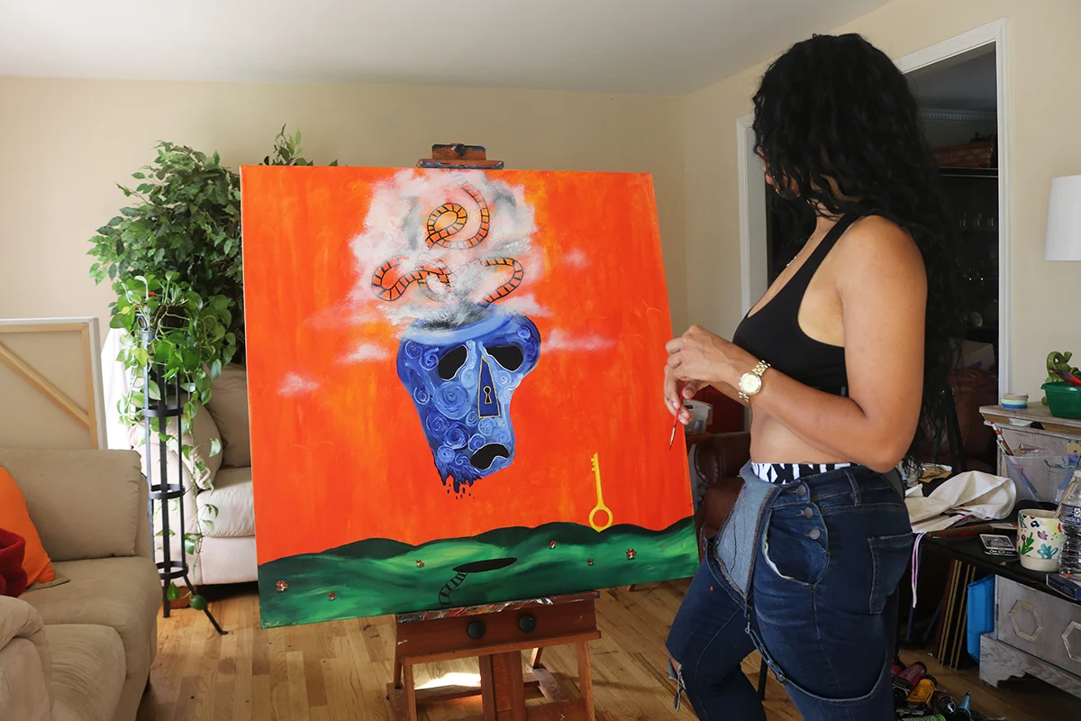 Miche in her home studio after finishing “Key To Happiness”