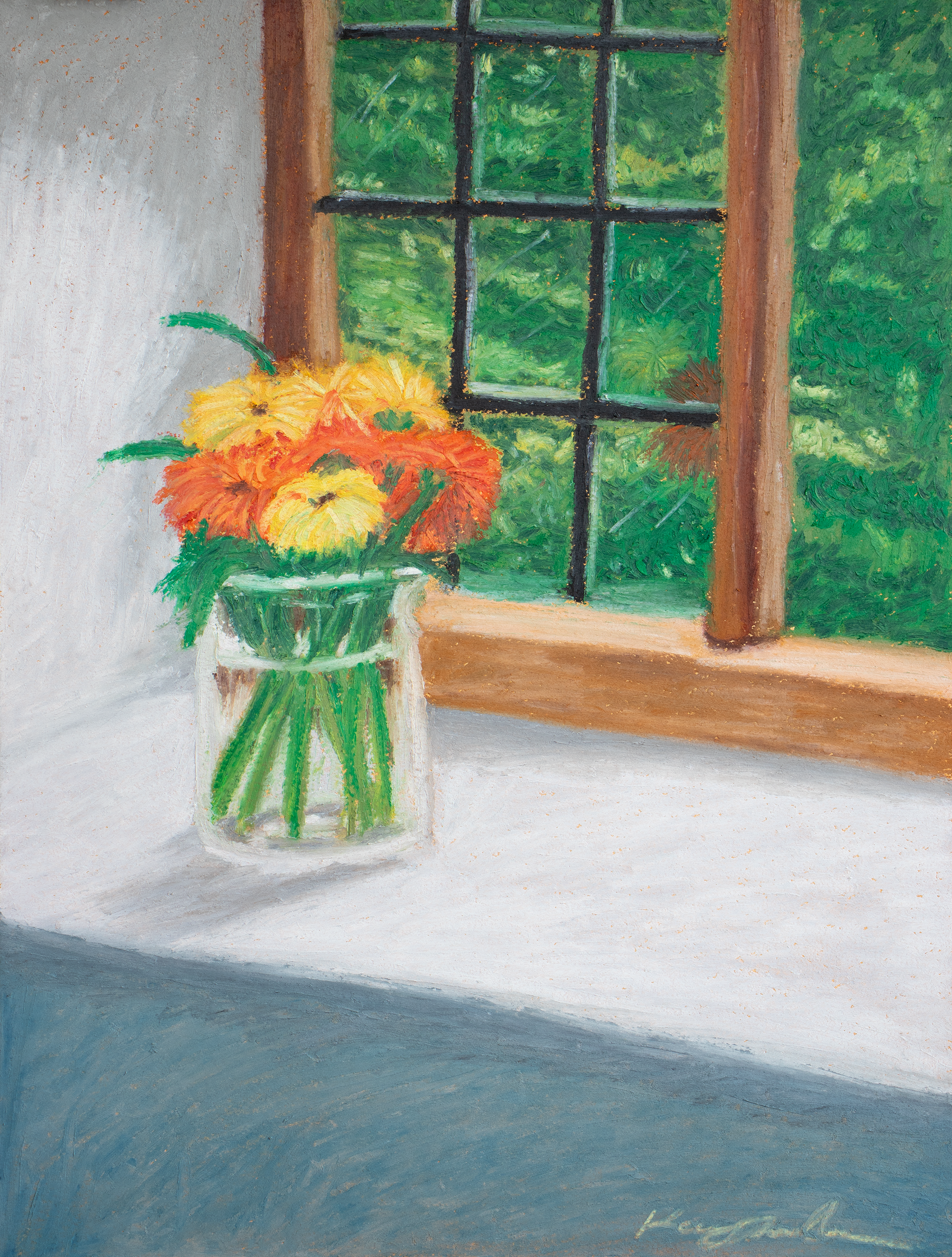  Flowers by Window , 2026
 
12 x 16 in
 
Oil pastels on canvas paper