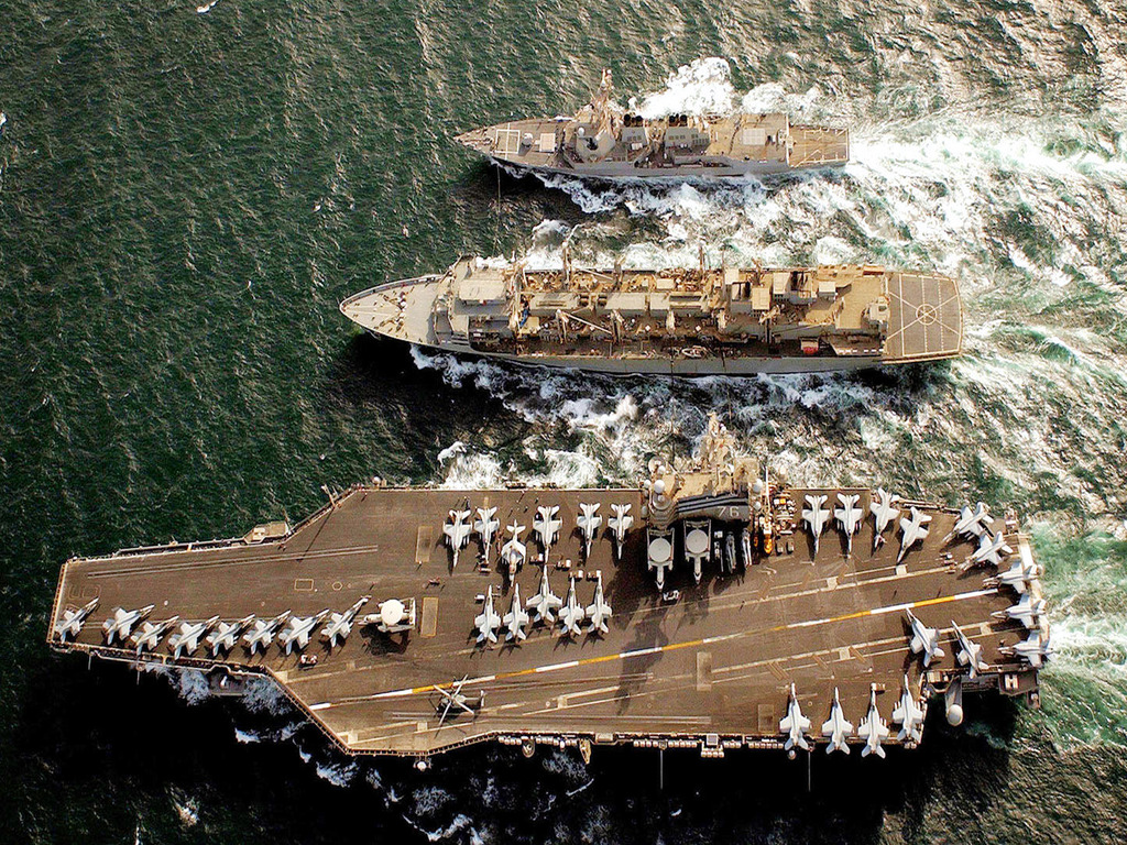USS Ronald Reagan, Nimitz Class Carrier with Escort