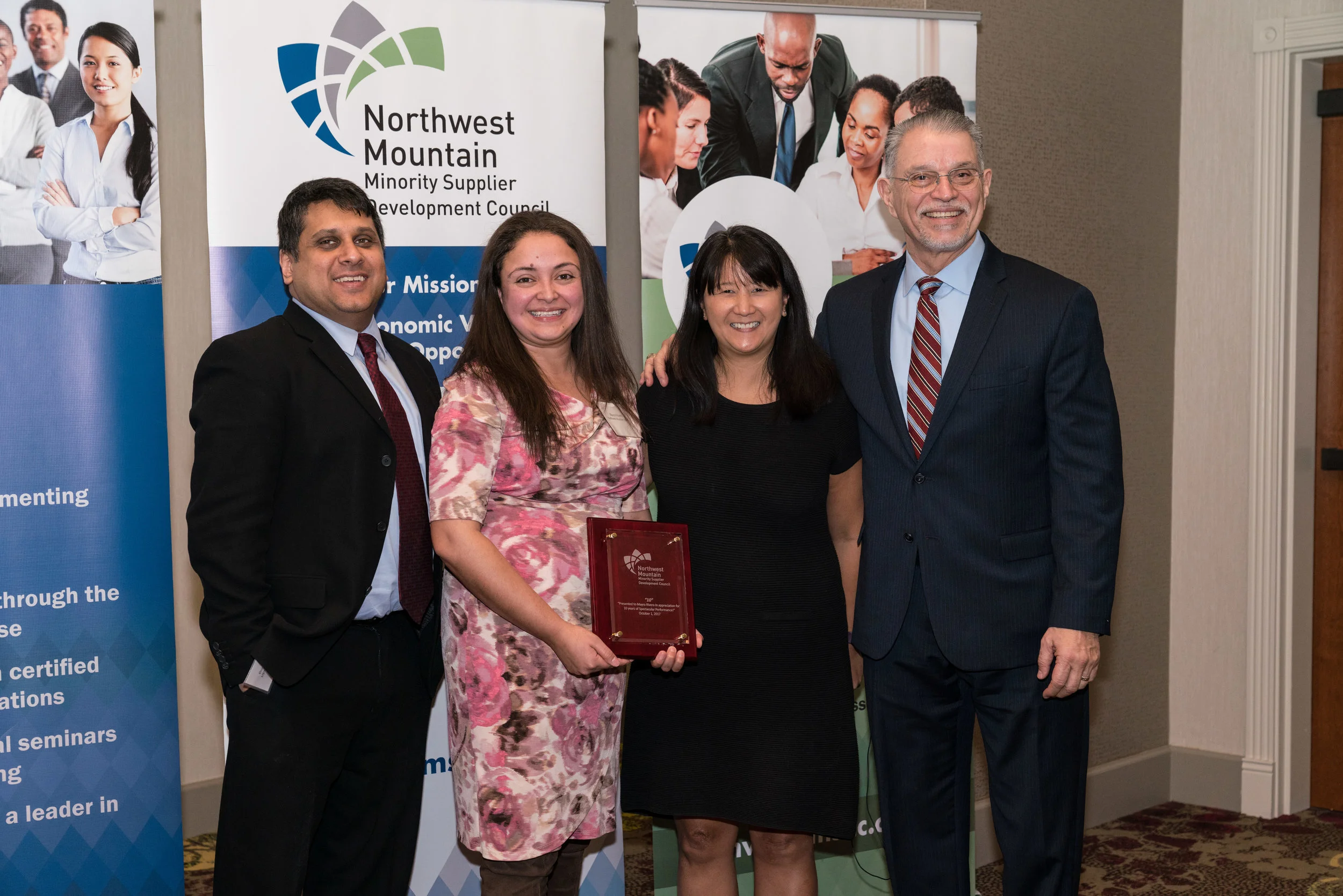 Shahzad Q. Qadri, Wong Fleming; Mayra Rivera, Northwest Mountain MSDC; Diane Lin, Starbucks Corporation; and Fernando Martinez, Northwest Mountain MSDC