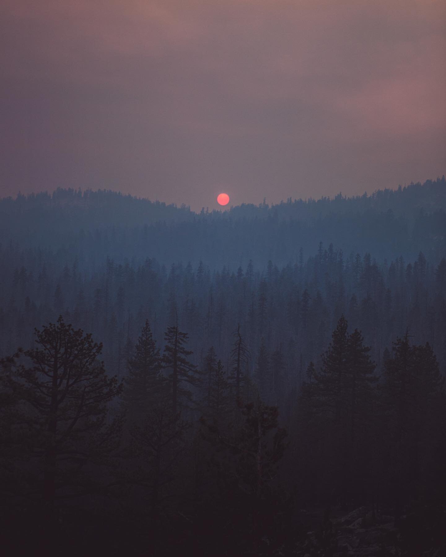 Sunset through Yosemite fires, 2008. the quality of light through the smoke throughout the day was so surreal, it became a point of inspiration years later, when I used the color palate from this and another photo to create the Sierra filter on insta