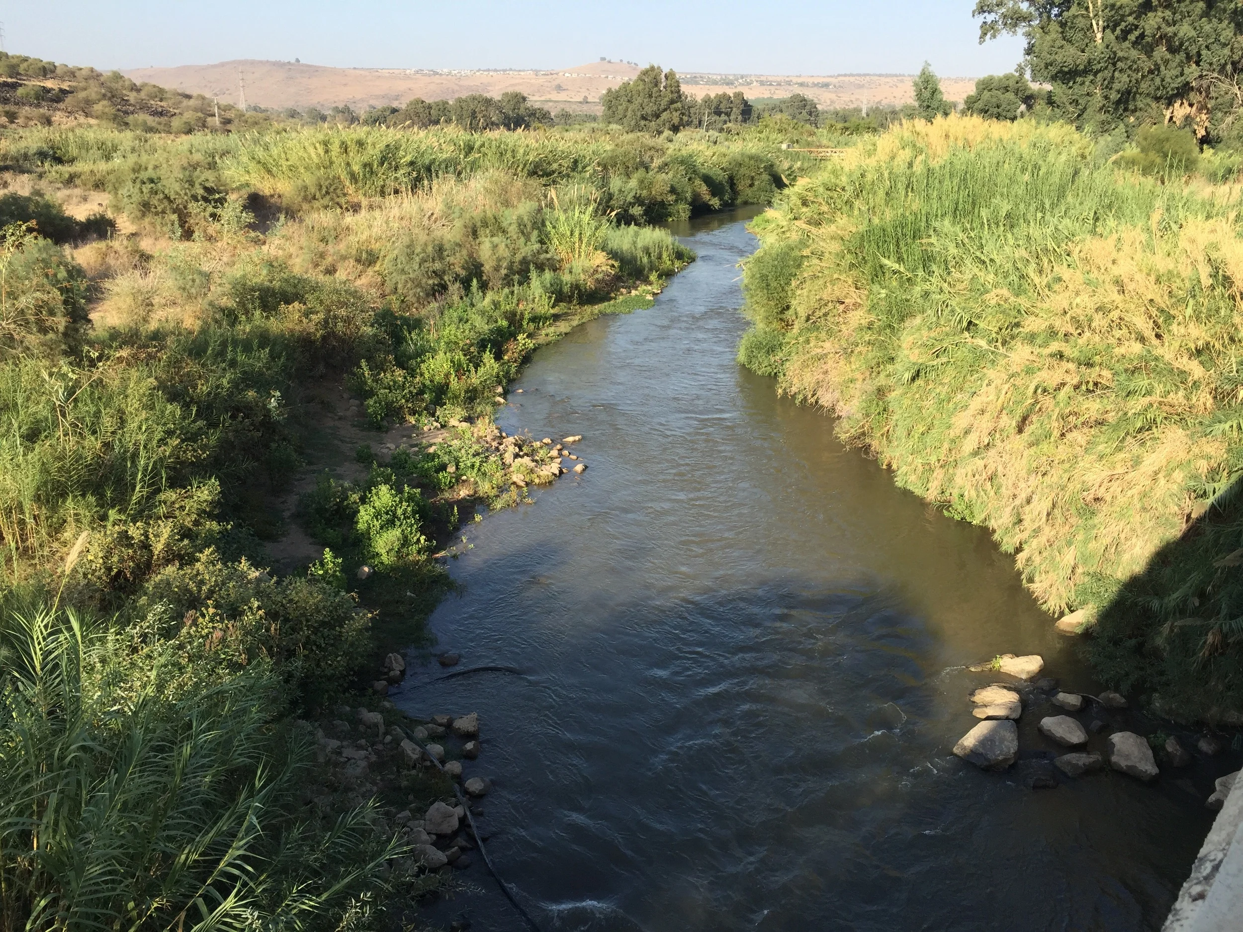 The Jordan river before it enters the Sea of Galilee from the north.