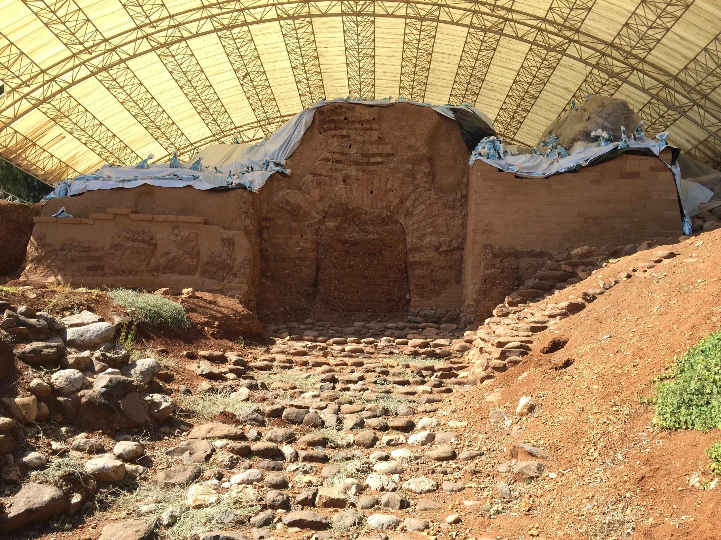 The Canaanite or Abraham gate at Tel Dan. This gate dates to the time of Abraham and was most likely used by him in Gen. 14 when he pursued the men who had captured his nephew, Lot. The gate opening has been filled back in until they can resume work on the site.
