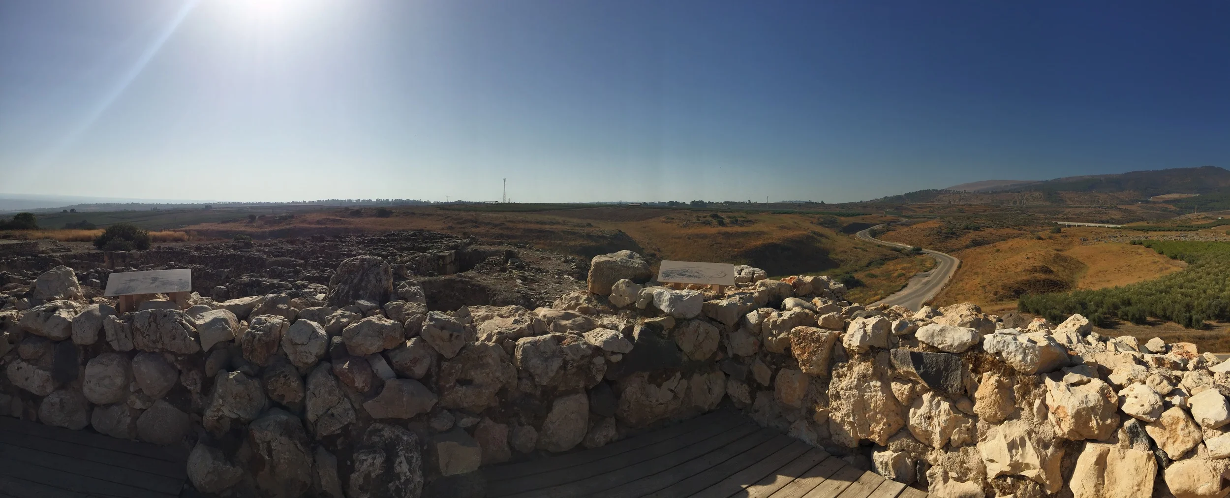 This panorama was taken from the top of the watch tower at Tel Hazor.
