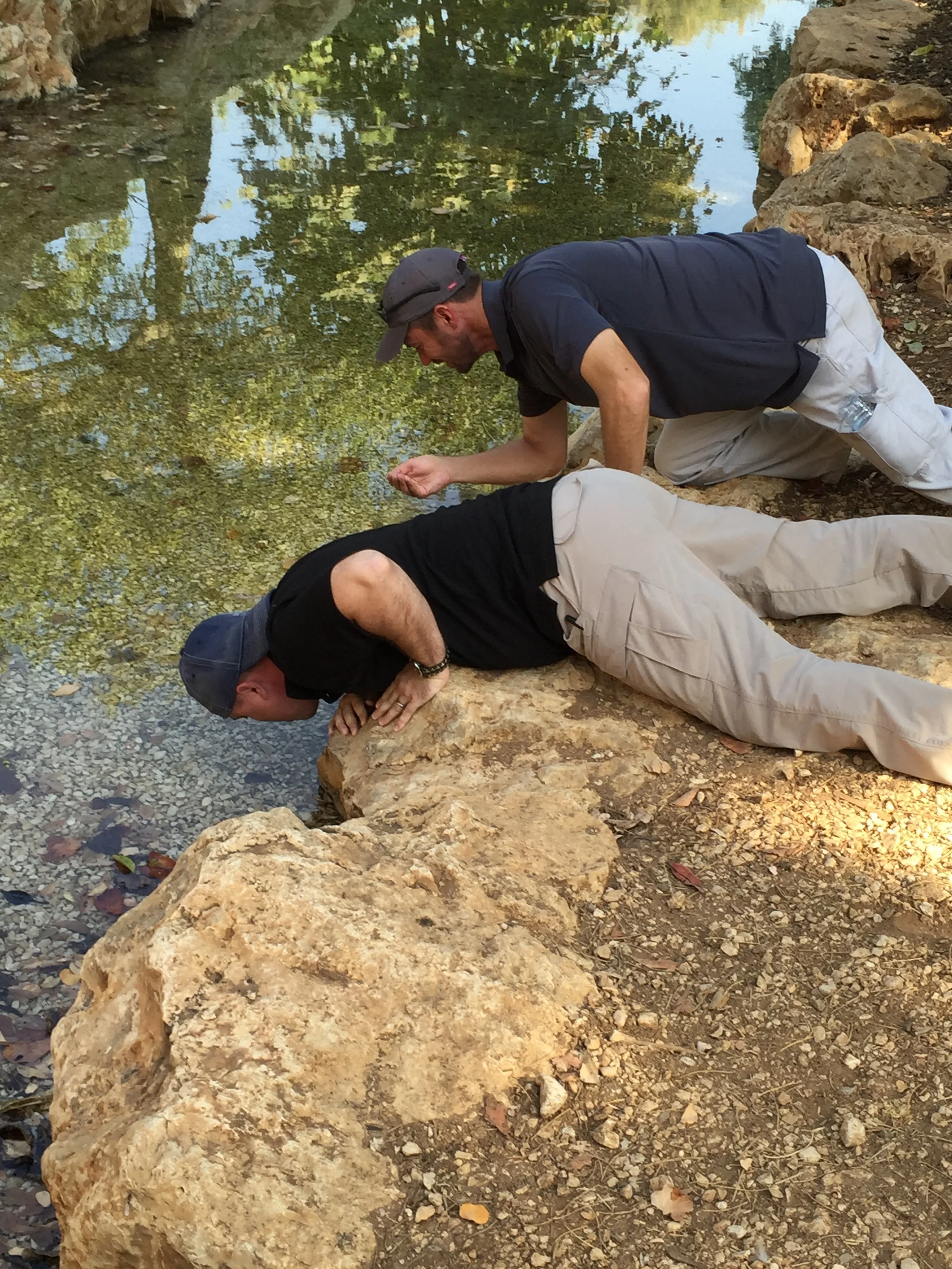 Norm and I took a drink from the stream Harod, like Gideon's men did. 