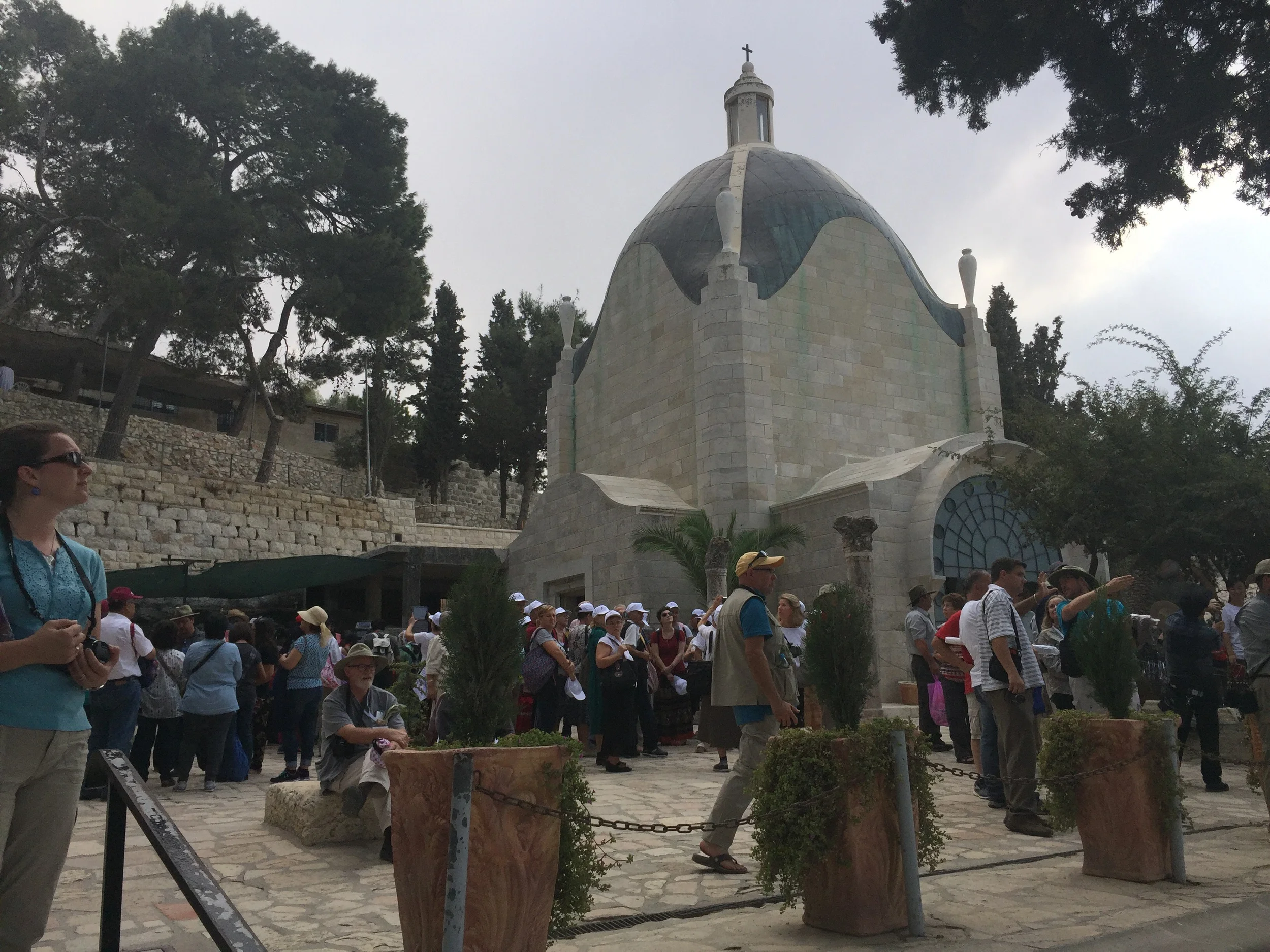 The Dominus Flevit Church, located just a short walk down the Mount of Olives from the Pater Noster. This is the traditional site where Jesus wept over Jerusalem as he looked at it across the Kidron valley below. The temple mount is within a mile of this site and clearly visible (Lk. 19:37-42).
