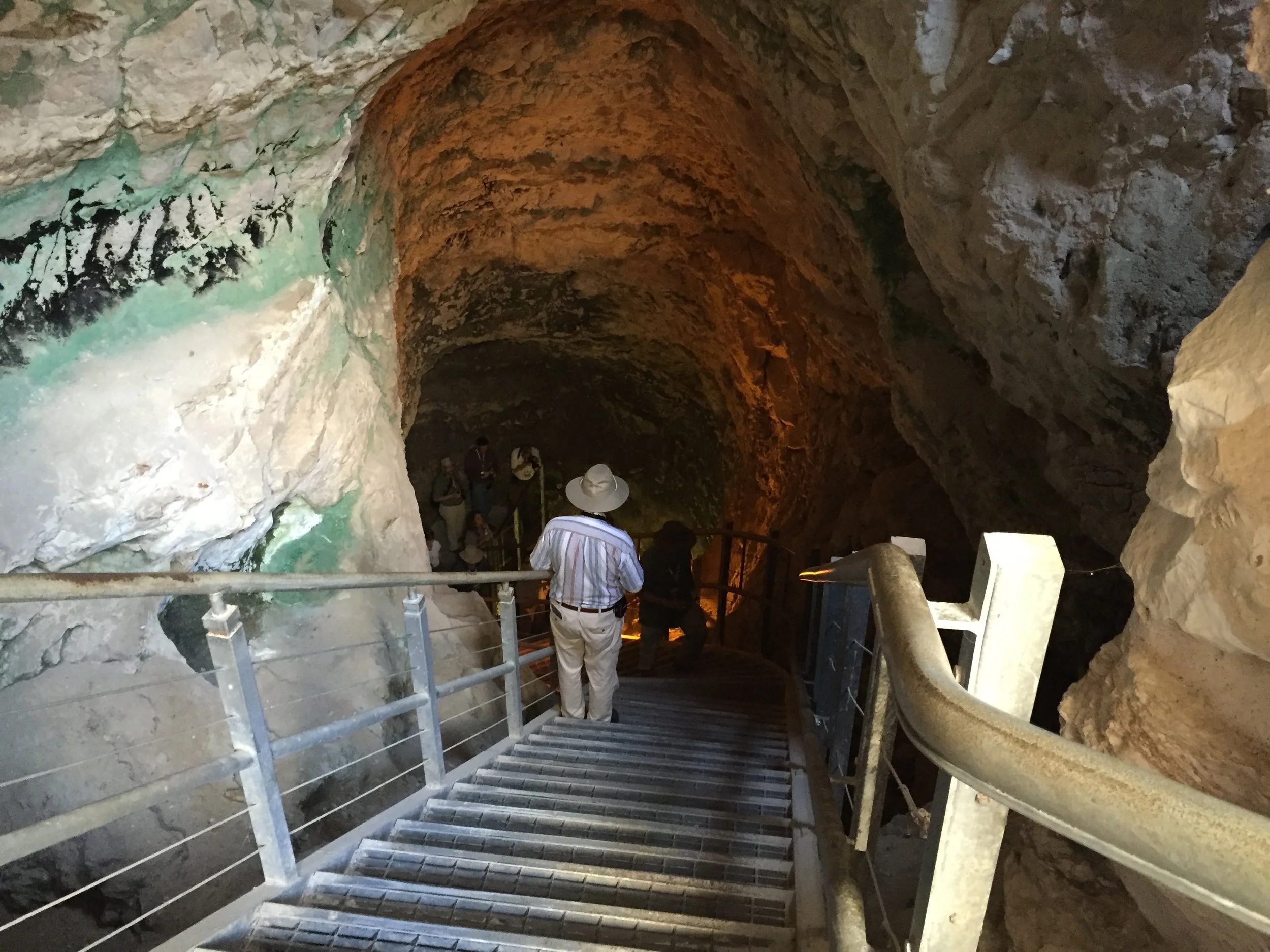Looking back down the stairs to the spring.