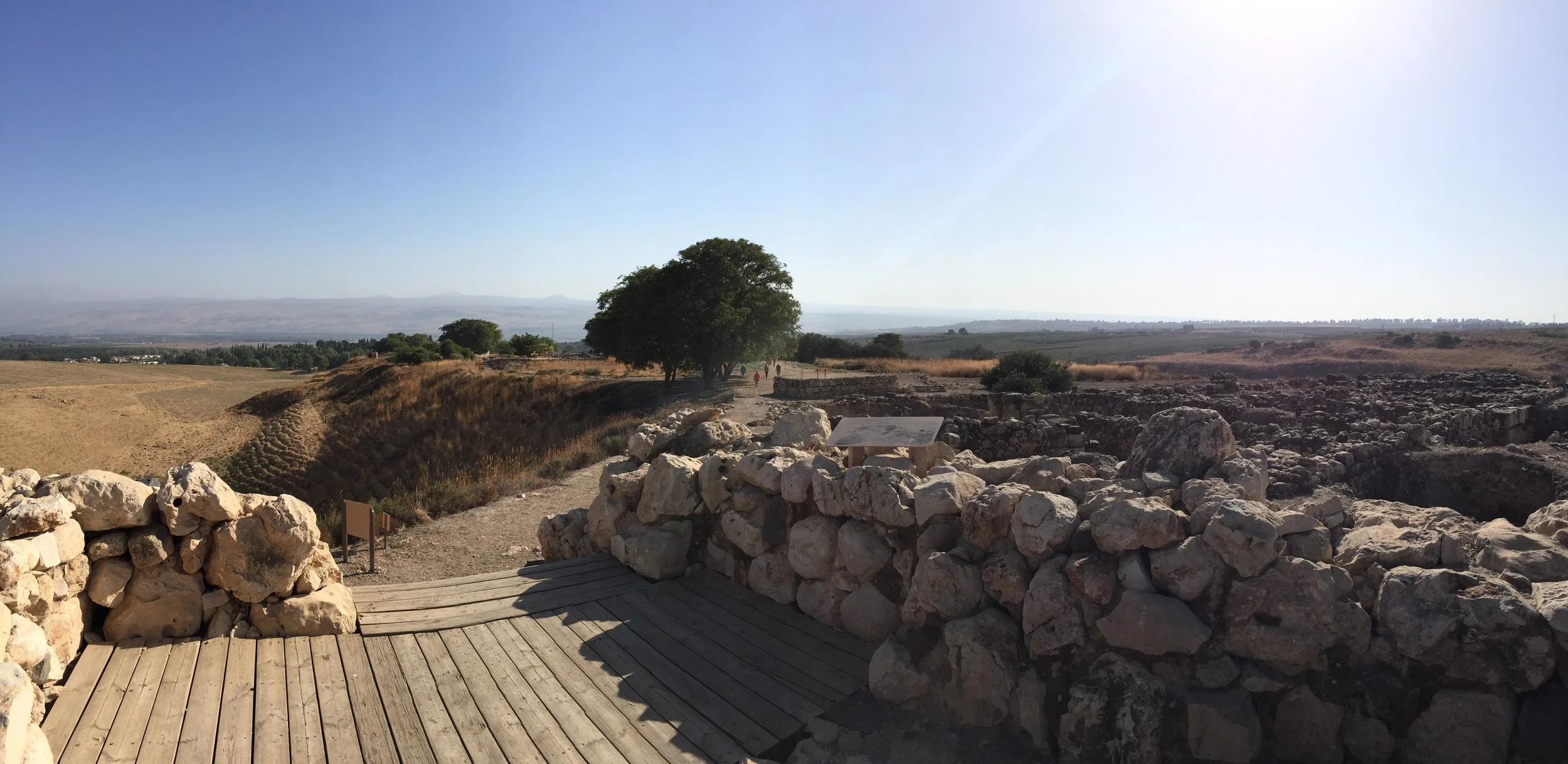From the top of the watchtower looking back down the tel. This picture is a panorama. Right click on the image and view image in a new window.