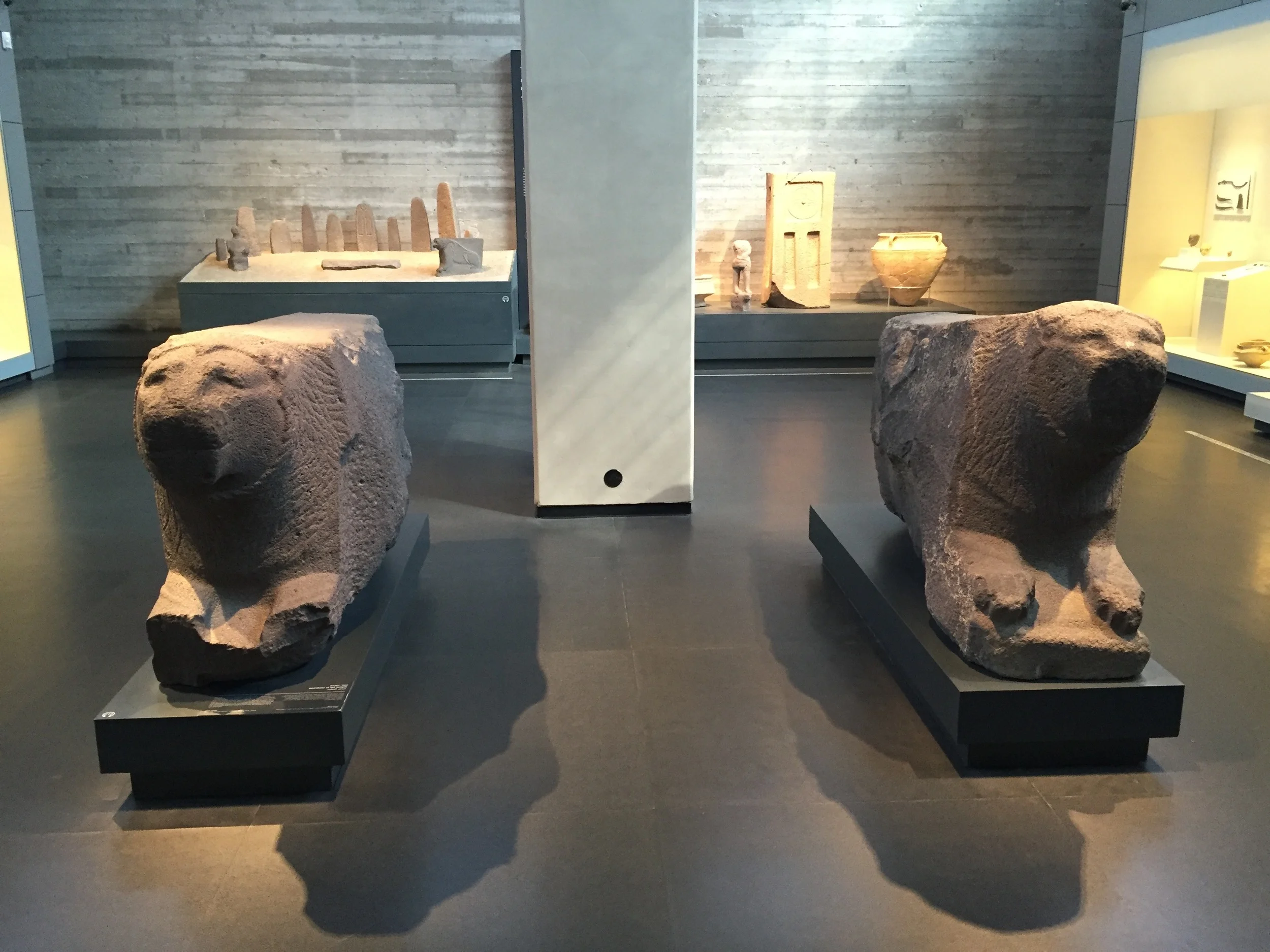 These lions originally flanked the porch of the Orthostat temple found at Hazor, and were thought to posses magical powers, used to protect the holy place.