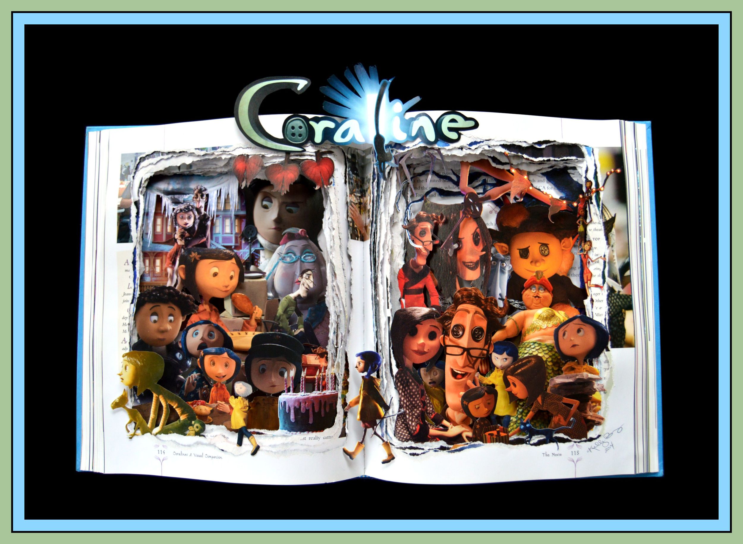 Coraline - 16x20x3 - Book Sculpture