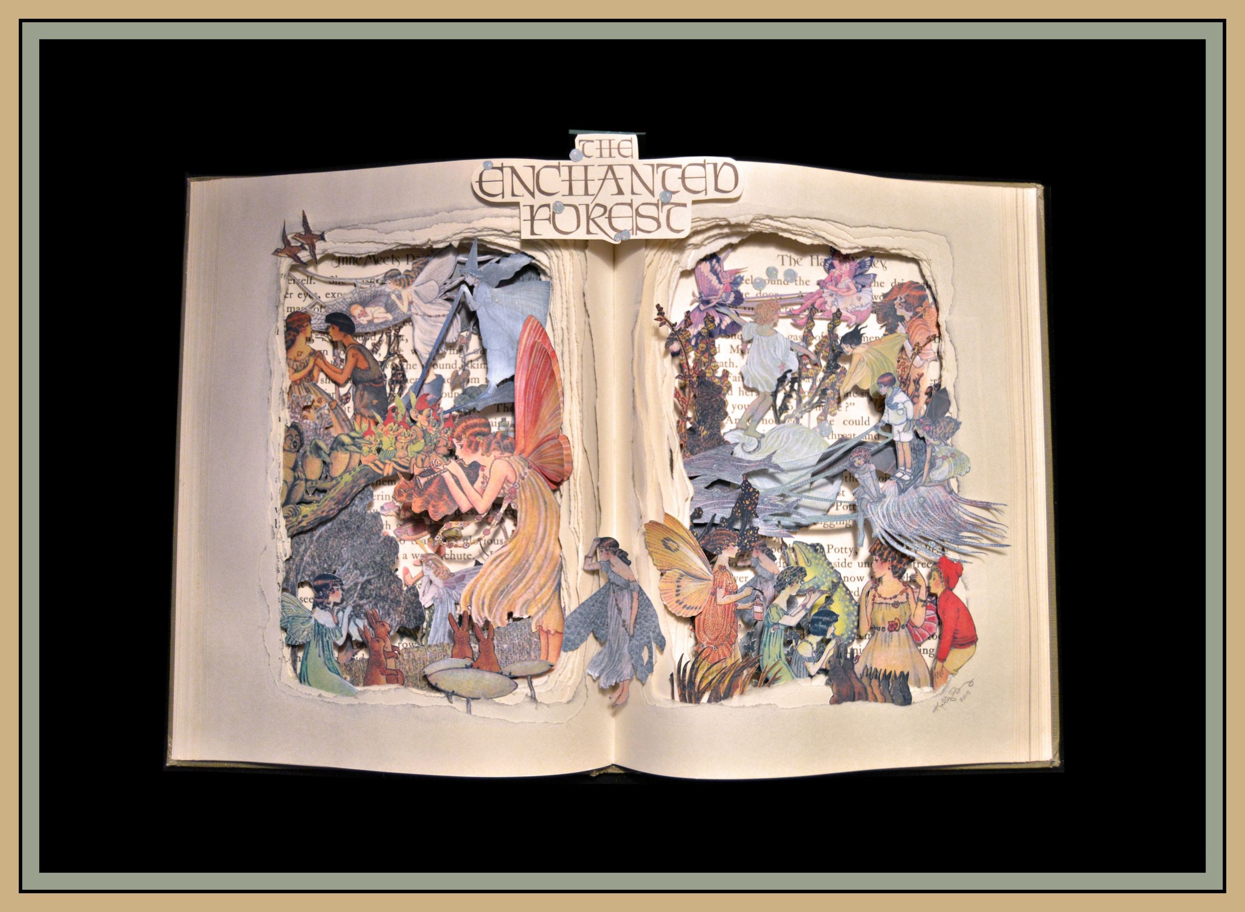 Enchanted Forest 12x16x3 Book Sculpture