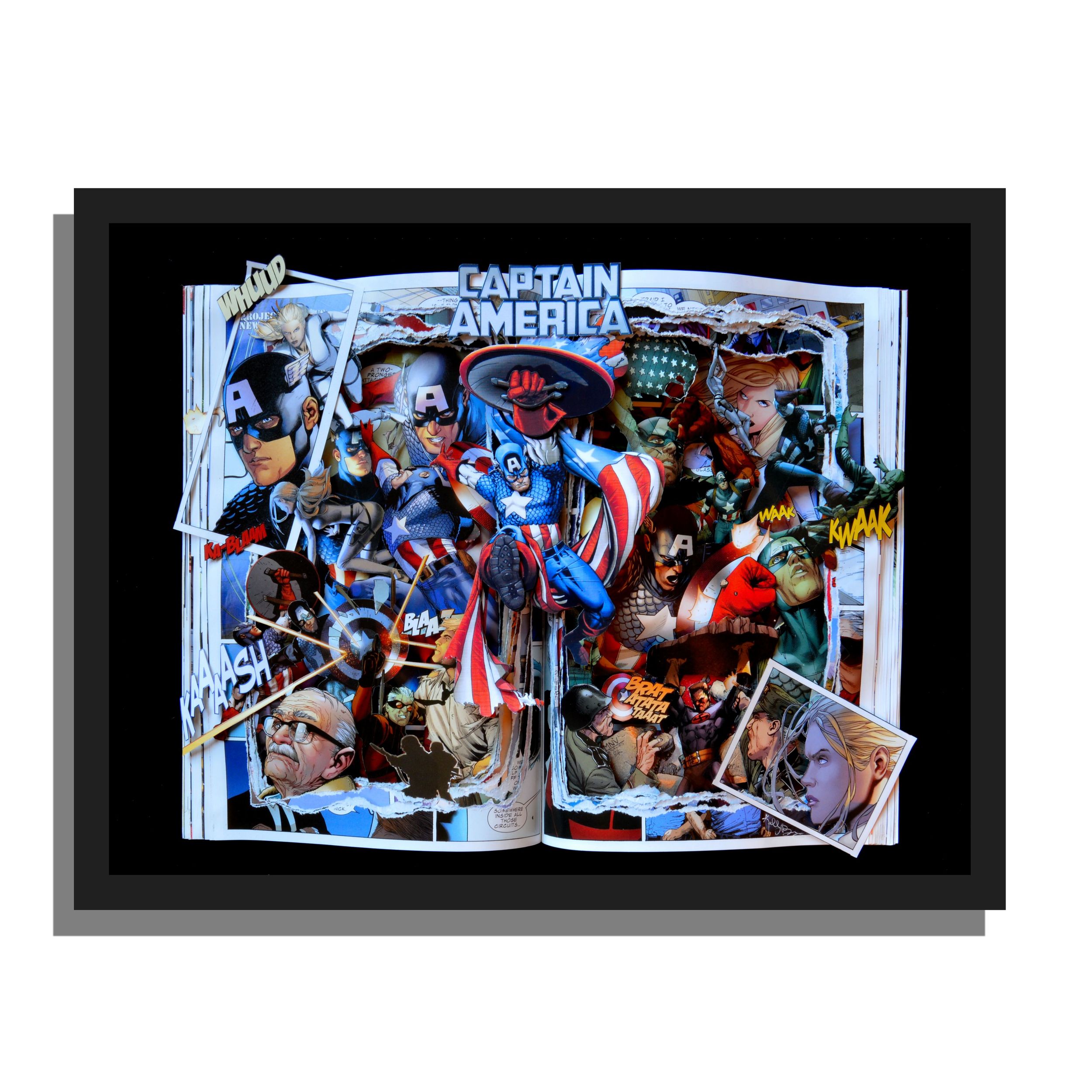 Captain America Graphic Novel Book Sculpture