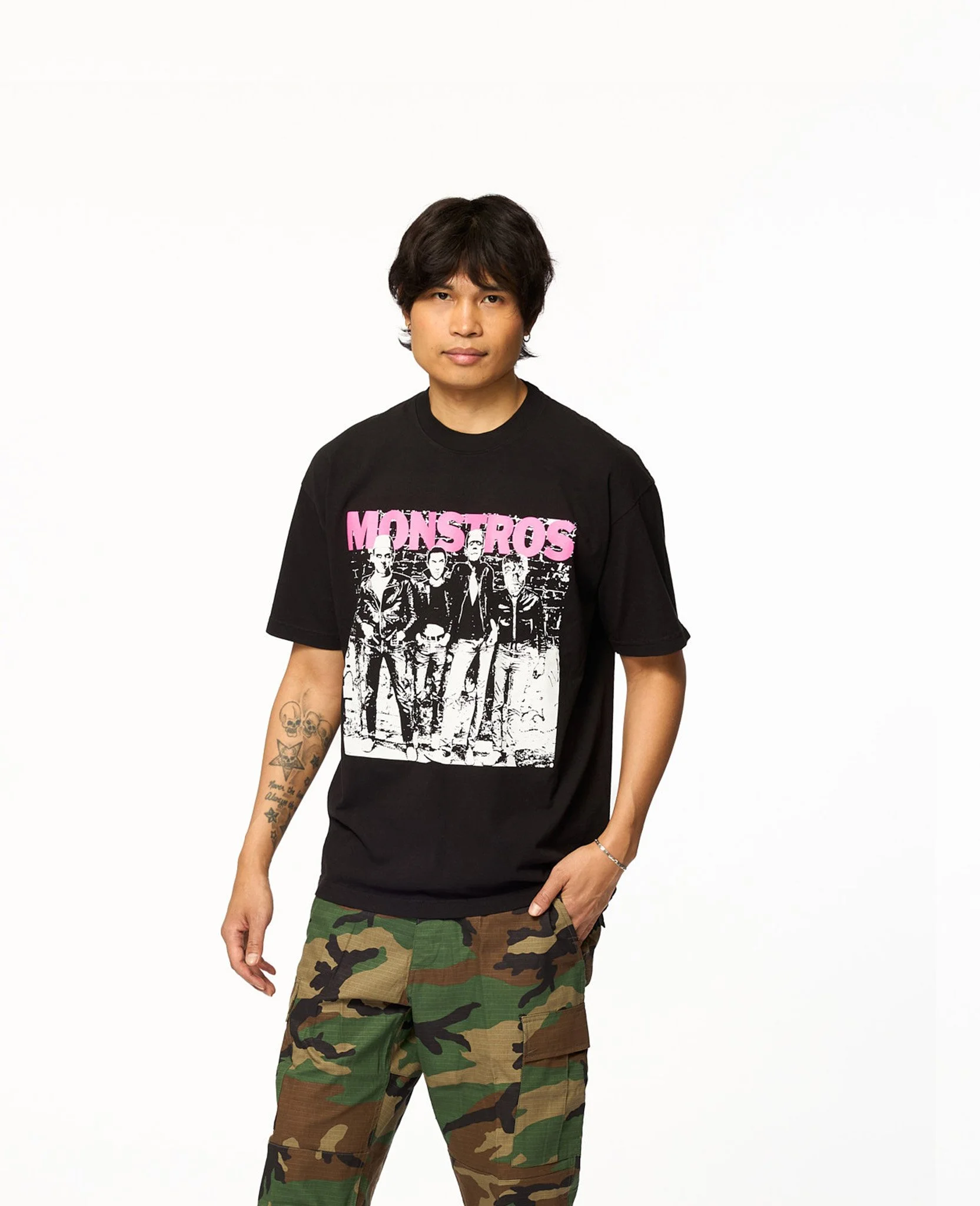 Punk Monsters T-Shirt – Black Crewneck, Made in Los Angeles