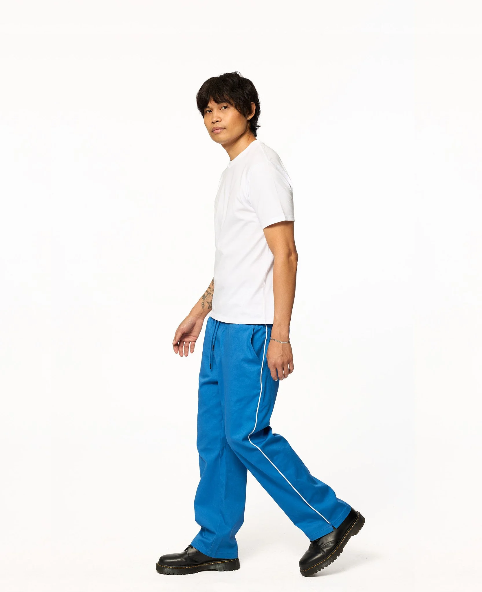 Drawstring Piped Pants – Royal Blue