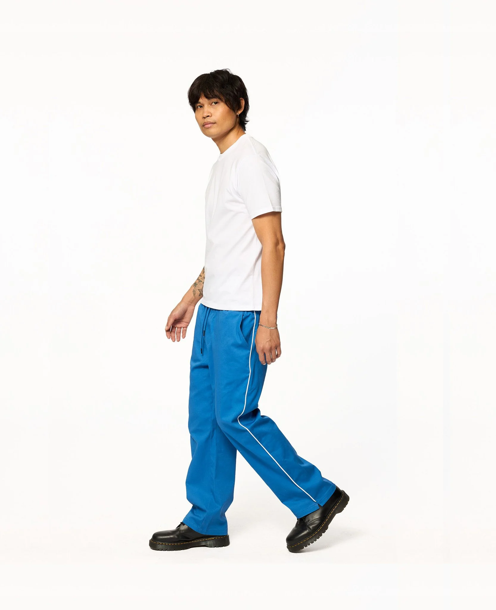 Drawstring Piped Pants – Royal Blue