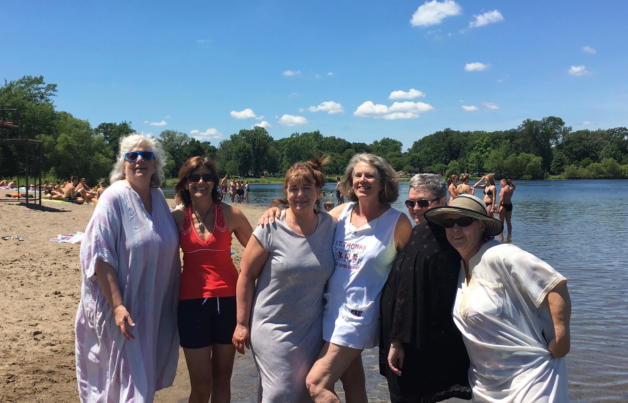Moms in muumuus at the lake, missing a few more discreet madams - Sheree, Val, and Becky.