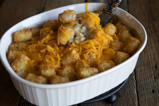 A classic Minnesota hot dish with cheese.