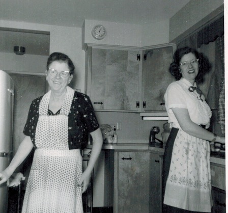 My mom on the right with her sister, Aunt Connie - some time in the early 1960s. 