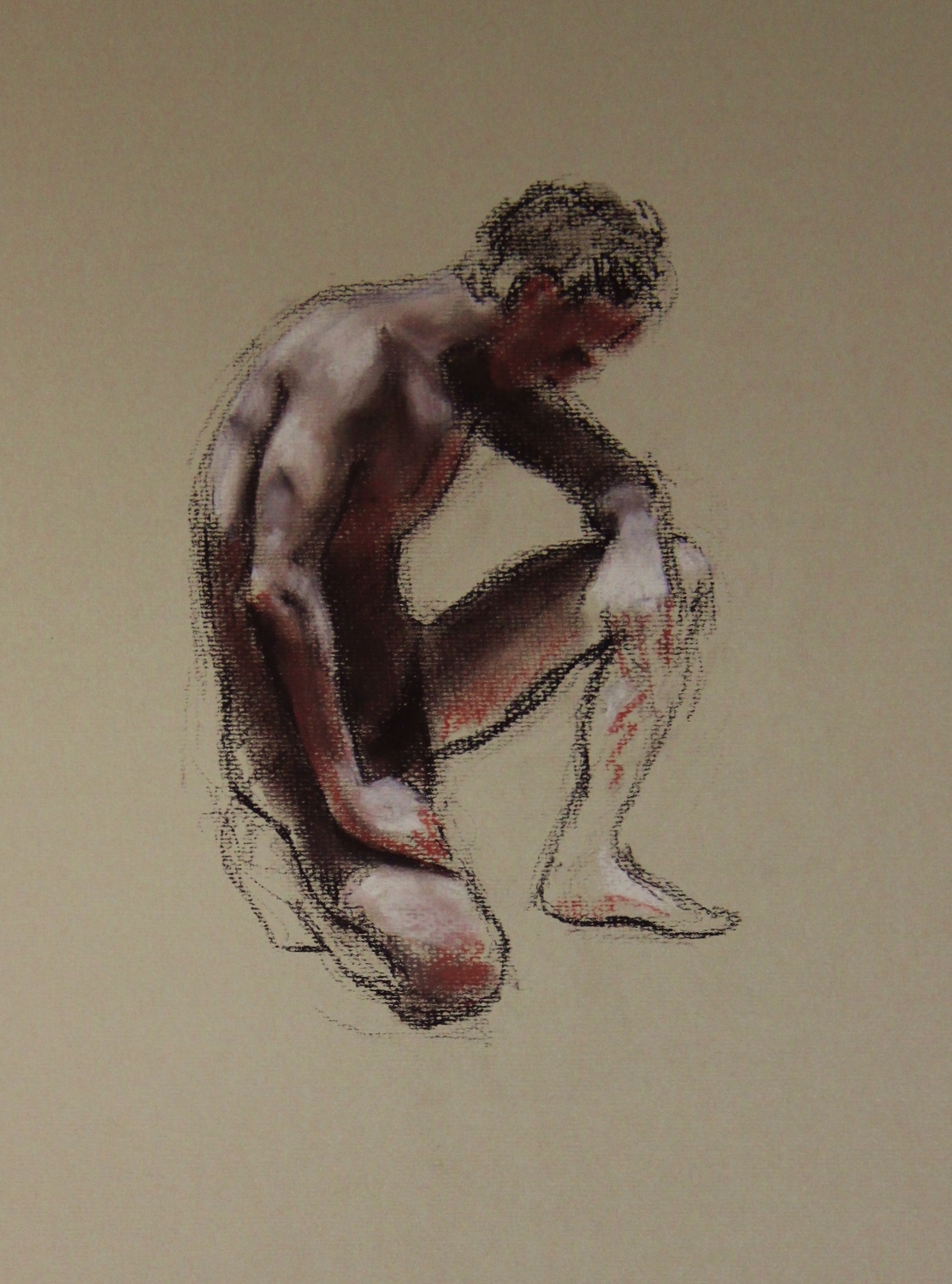 Nude Kneeling - Hard Pastel (30x40cm)
