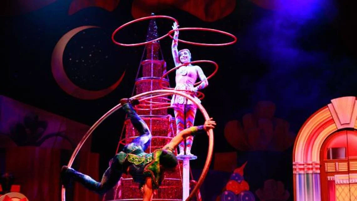 Cirque Dreams Holidaze features 30 performers from 12 countries wearing 300 glittering costumes and cavorting amid giant candy canes, 30-foot toy soldiers and mountains of brightly-wrapped gifts. Courtesy photo