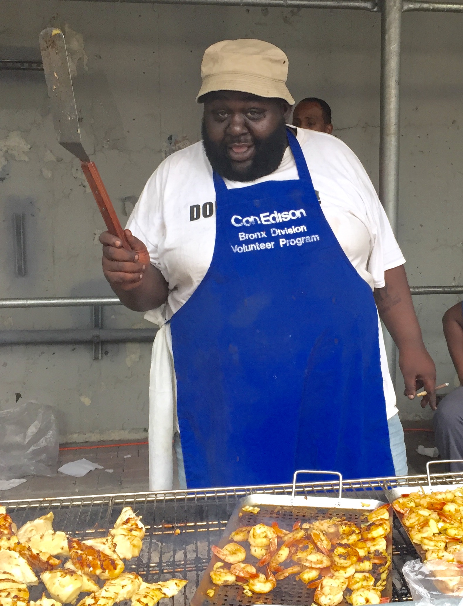 Danny Barber grilling ...