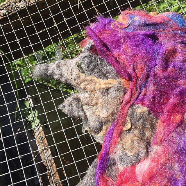 While felting a rug today, this wool witch appeared. #thepareidoliaproject #pareidolia #witch #felting #fiber #textileart #fiberart