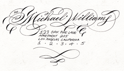Replace the street address with block lettering