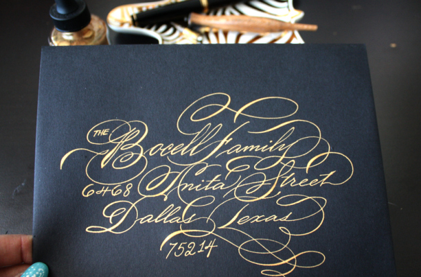 "I cannot say enough nice things about Schin and her style of calligraphy. She was overly accomodating to my "bridal worries" (lol) and guests called/emailed from all other boasting about the calligraphy!! I would absolutely recommend :)" -Elizabeth Arking