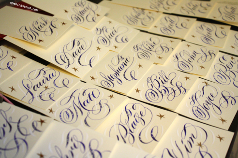 "She was a pleasure to work with. She helped me pick out all the necessary details when I wasn't exactly sure what I was after. She responded in really good time, was polite, and it got here when she said it would. Her penmanship is exquisite, and I find myself looking for excuses to buy more of her work to own for myself." -Jess Worwood