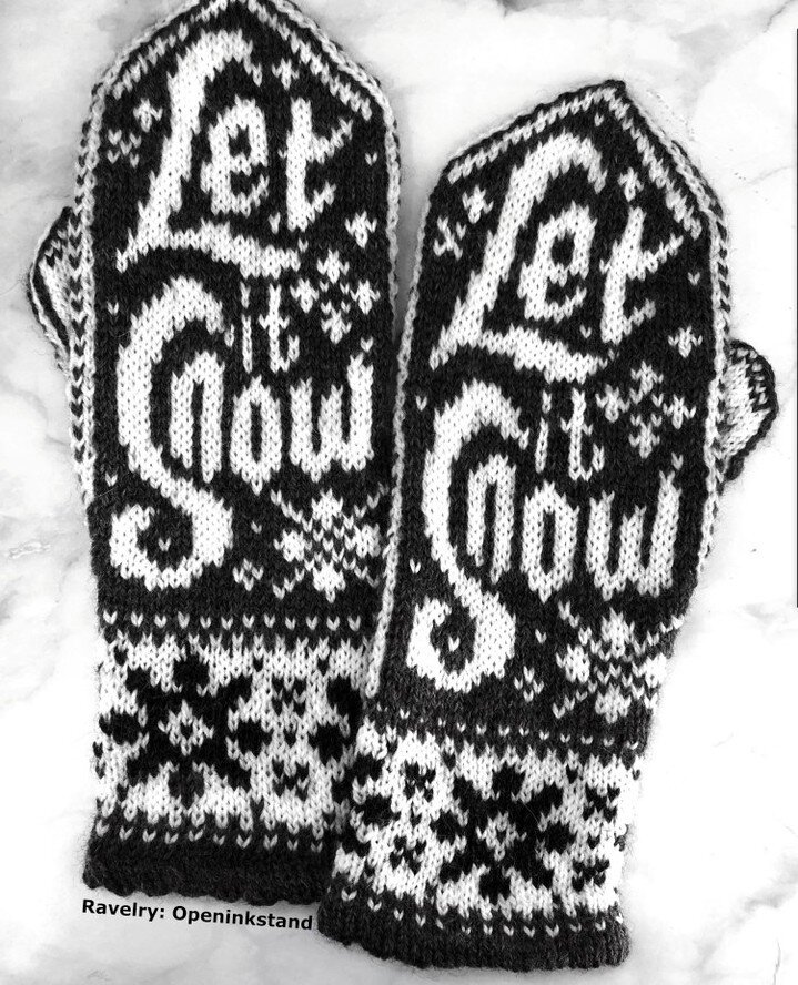 Love snow? Hate snow? ☃️ Tell the people how you really feel!⁠
My calligra-knitting patterns are now available on Ravelry under &quot;Openinkstand&quot;, or Openinkstand.etsy.com⁠
They're fun, easy and fast and comes with in-depth tutorials, so you'l