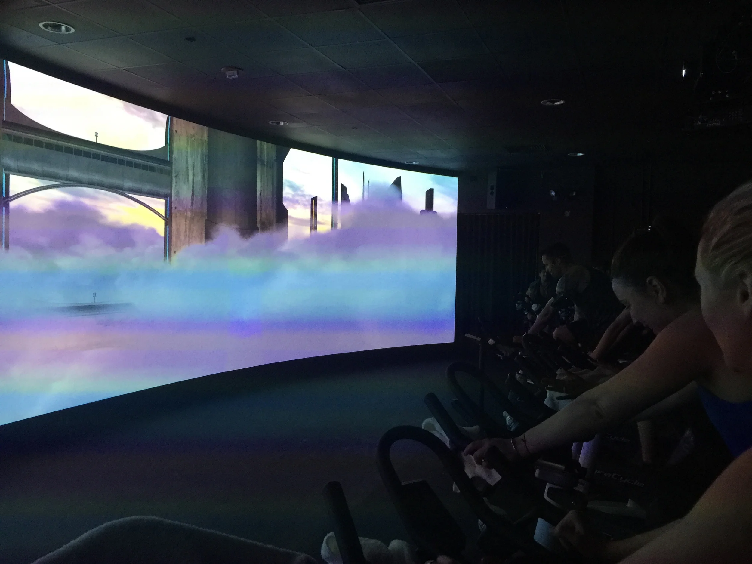 Les Mills spin class at David Barton's TMPL gym in Hell's Kitchen
