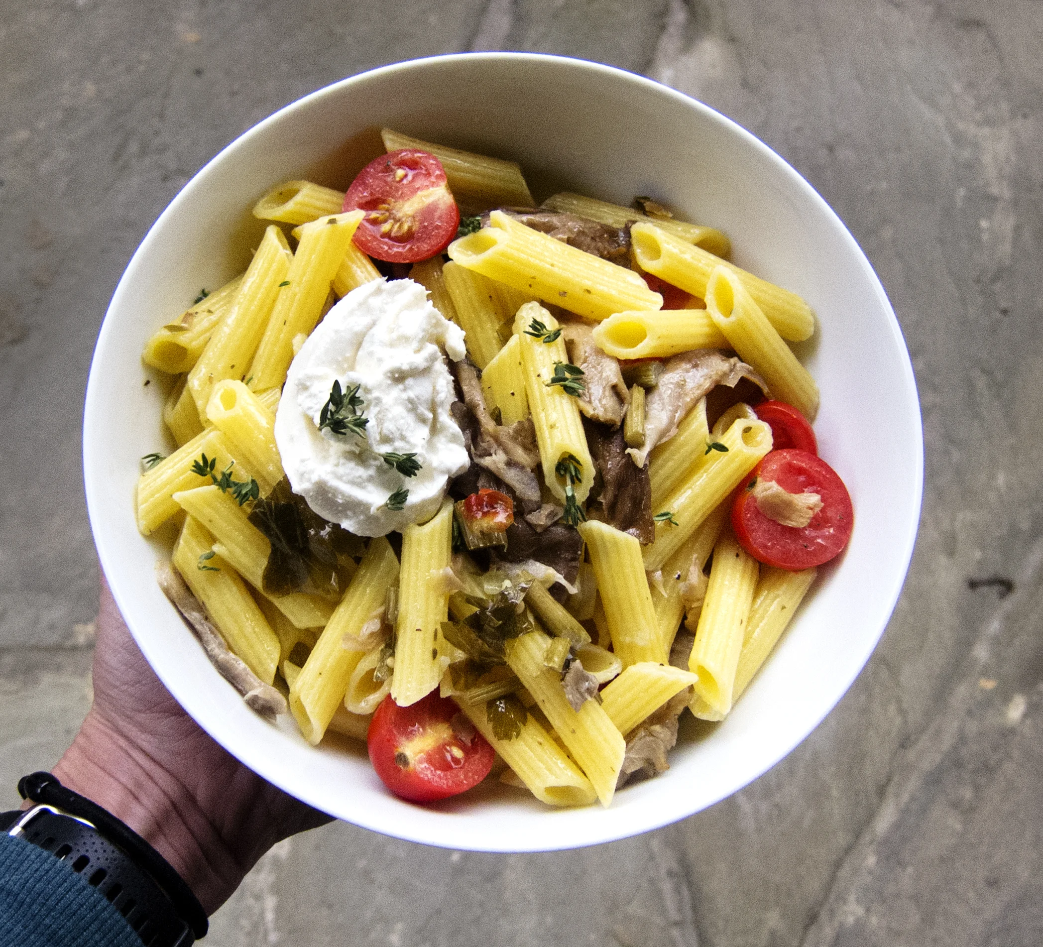Recipe: Roasted Mushroom Pasta with Buratta