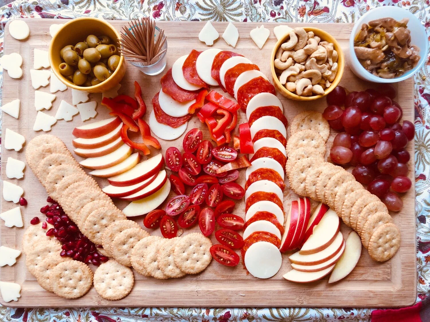 Candy Cane Snacking Board