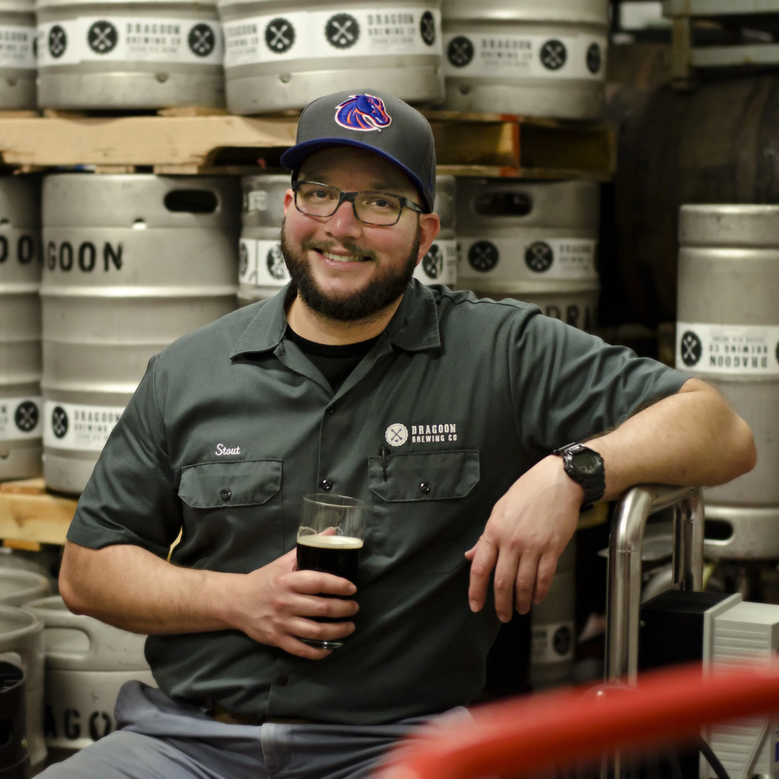 STOUT BAR MANAGER Stout makes sure the rest of the staff eats their greens, stays hydrated, and plays the lottery on the reg. He is lord of the taproom, so be nice.
